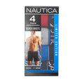 Nautica Men's Large 36-38 Boxer Briefs 4-Pack Red/Grey/Blue 5" Inseam