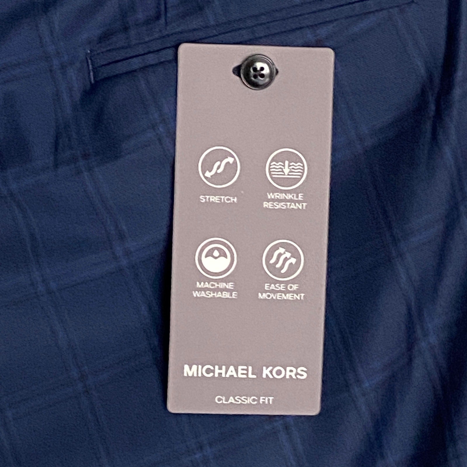 Michael Kors Passport Collection Men's 33x30 Dress Pants Classic Fit Navy