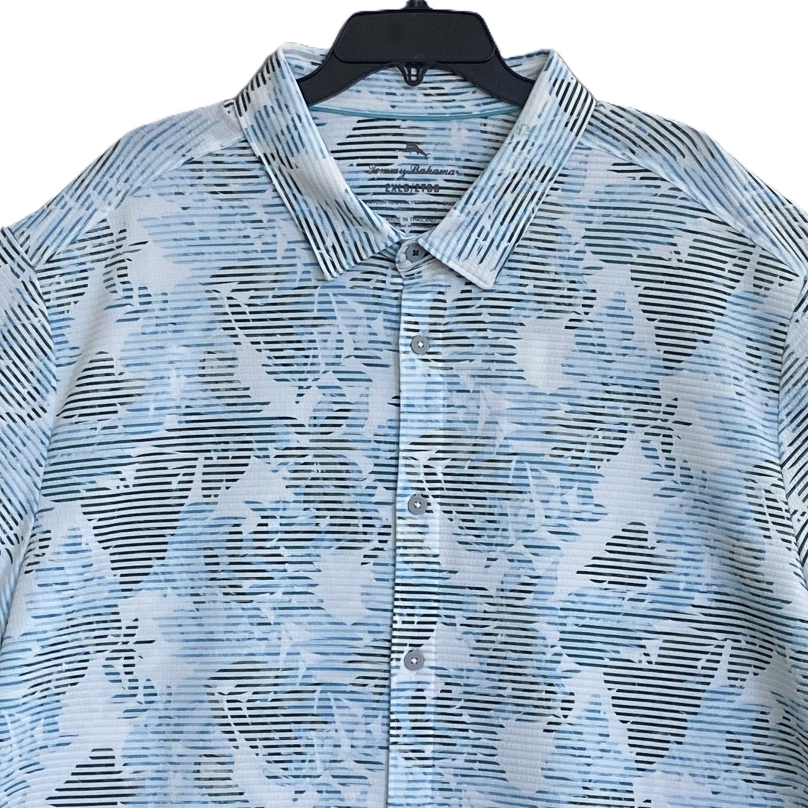 Tommy Bahama Shirt Men's 2XLB Big & Tall "Costa Wave Allegro Frondes" Jade