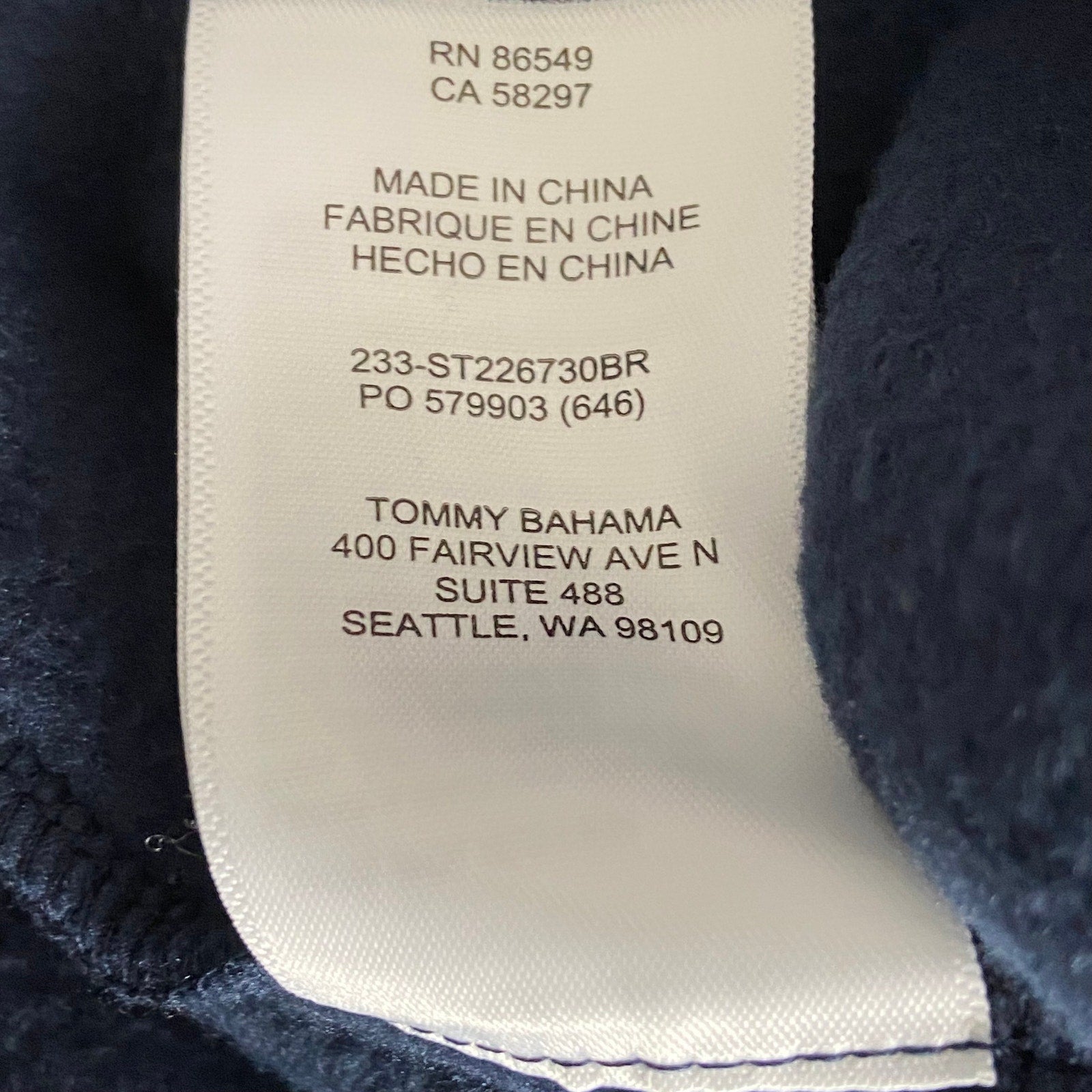 Tommy Bahama Sweatshirt Men's Medium Field Runner Half-Snap Mock-Neck Blue