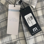 Travis Mathew Shirt Men's Small Cloud Collection Flannel Shirt Gray Plaid