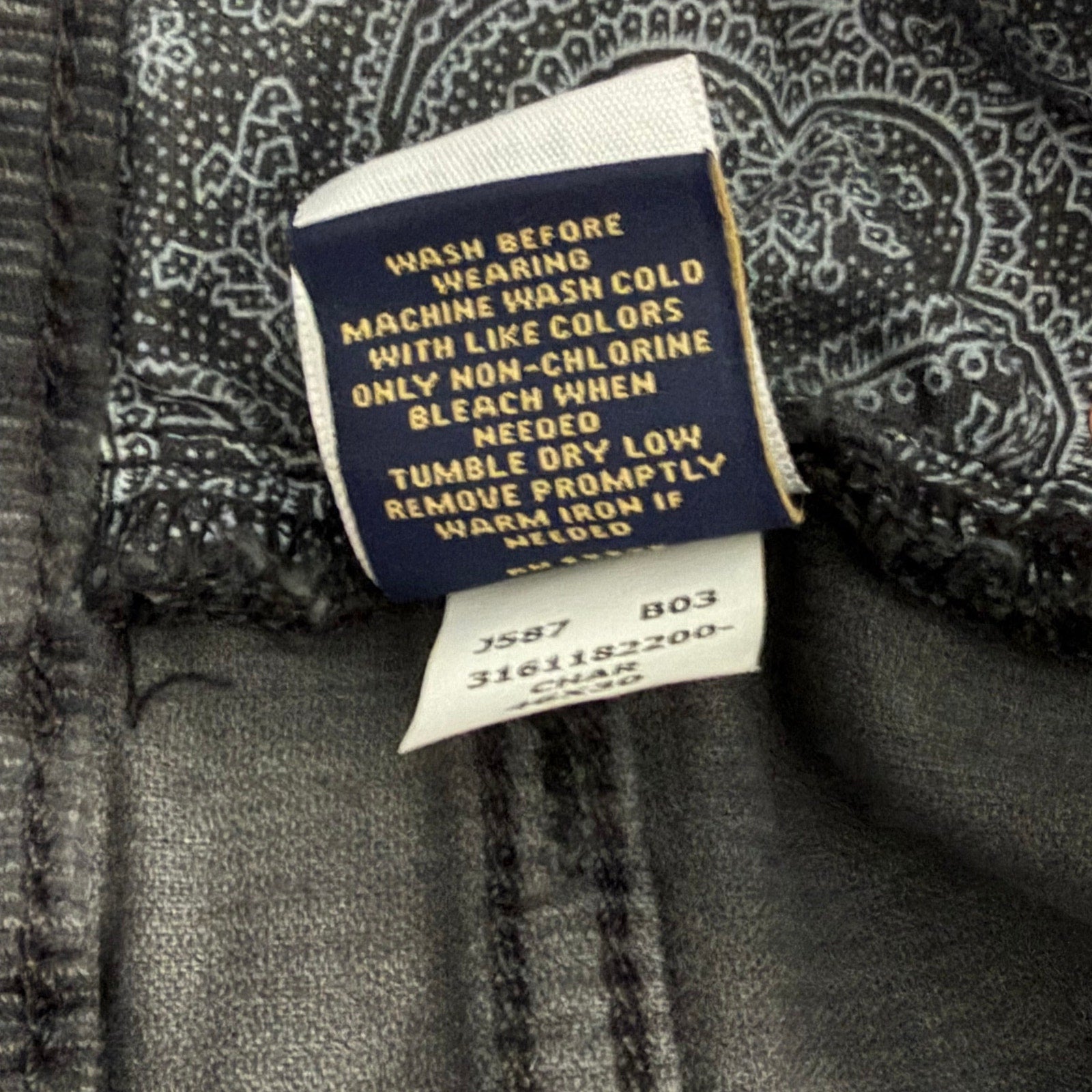 Daniel Cremieux Corduroy Pants Men's 46"x30" Straight Fit Stretch Charcoal
