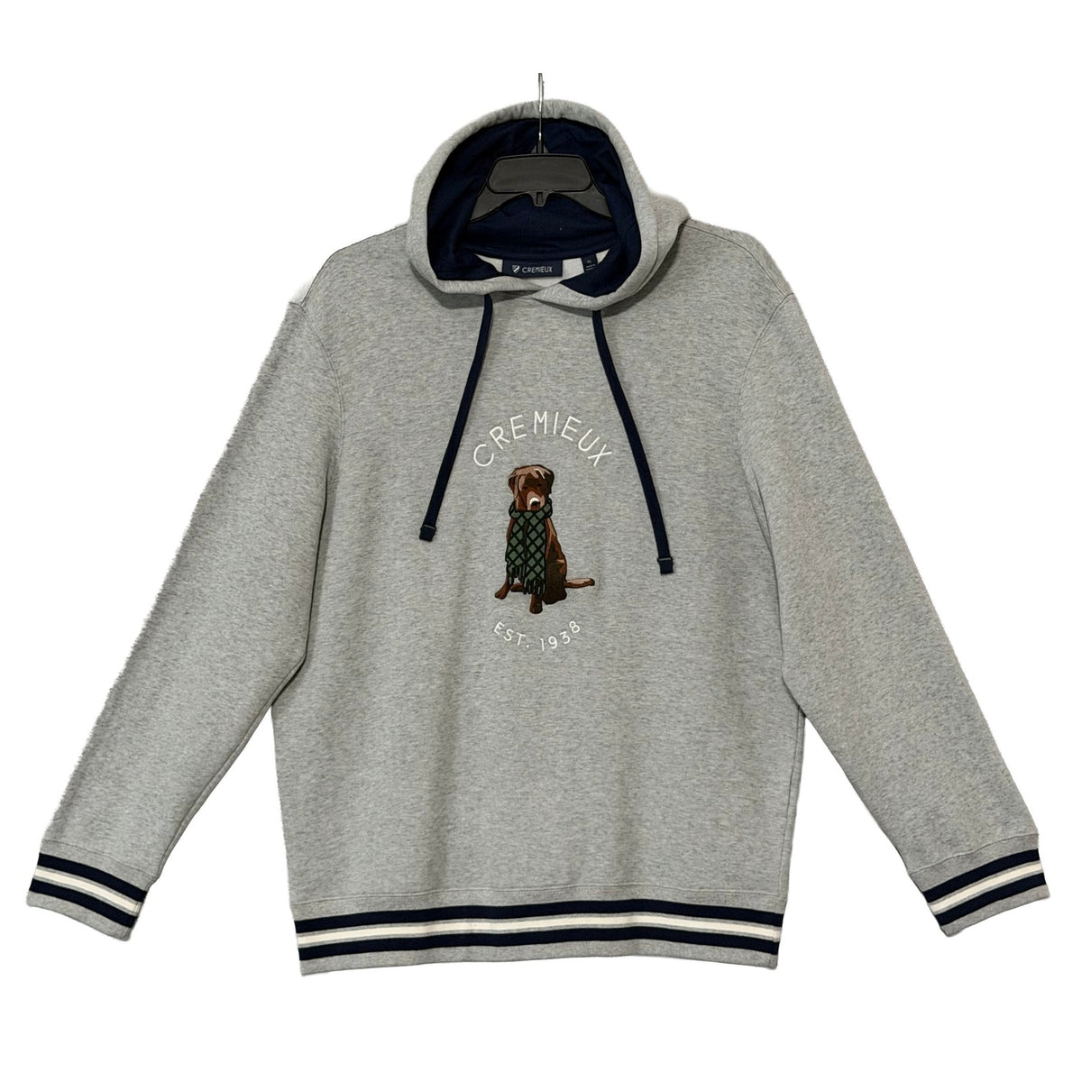 Daniel Cremieux Logo Hoodie Men's XL Drawstring Hood Grey Heather