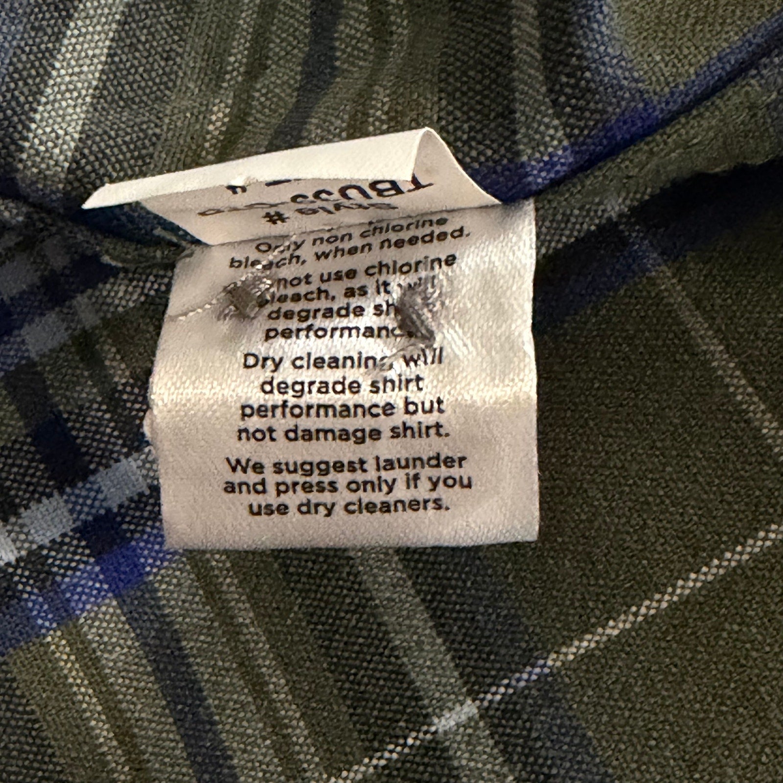 Mizzen+Main Men's XL Trim Fit City Flannel Twill Shirt Olive Thomas Plaid