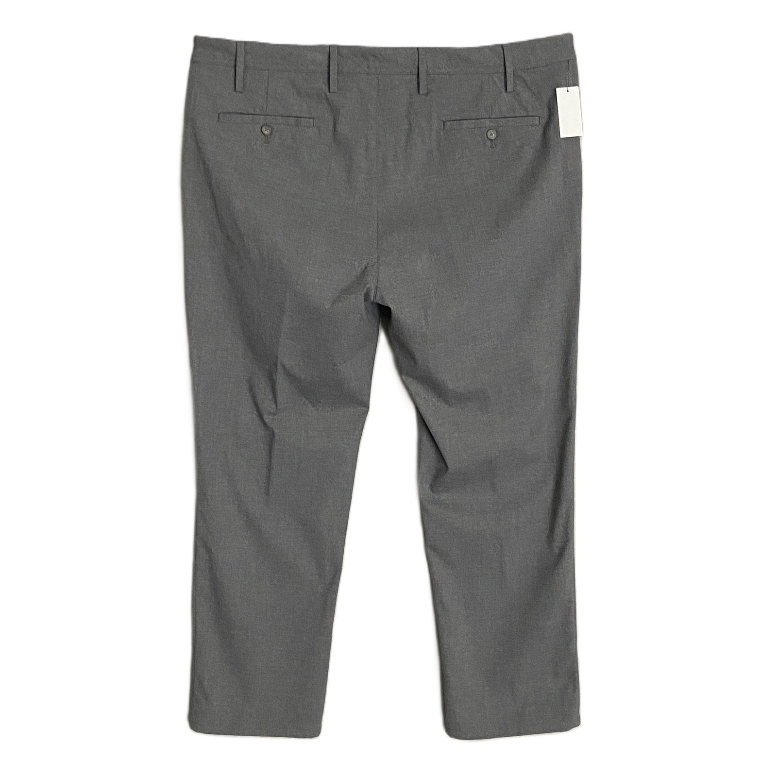 Roundtree & Yorke Men's 42x30 Flannel Touch Trouser Flat Front Charcoal