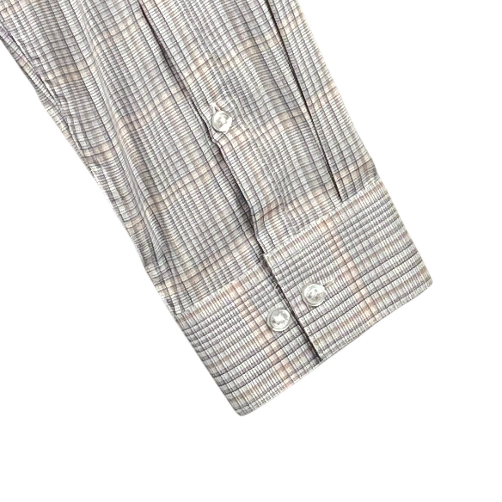Calvin Klein Dress Shirt Men's Large Extra-Slim Fit Stain Shield Coral Plaid