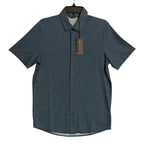 Travis Mathew Shirt Men's Small Lightweight Button-Up Stretch Blue Geo