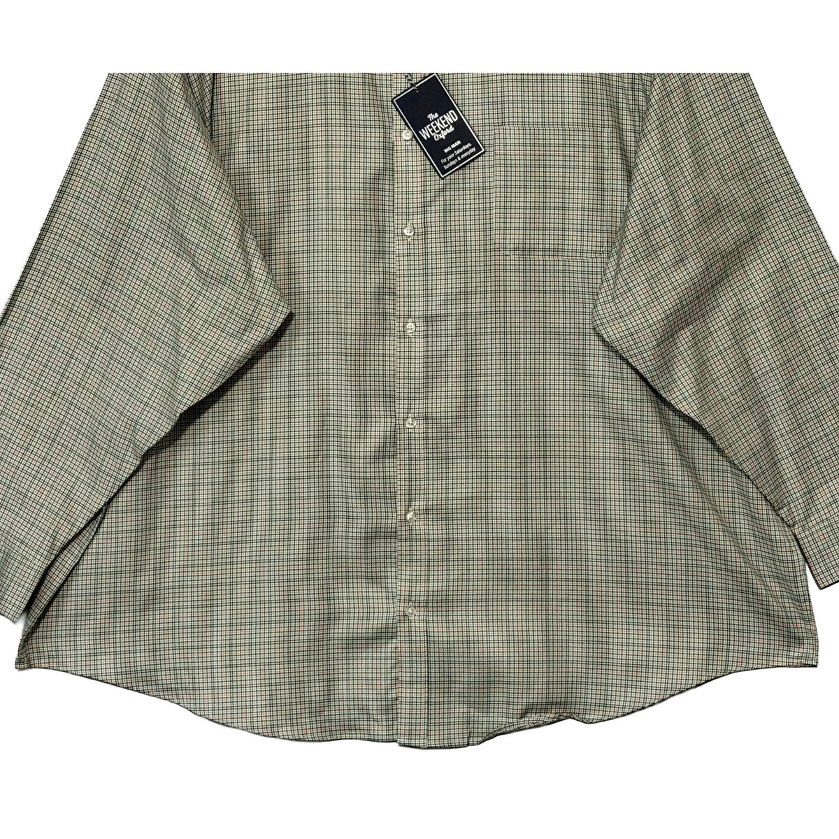 Roundtree & Yorke Oxford Dress Shirt Men's 4XB LS Big & Tall Green Red NWT