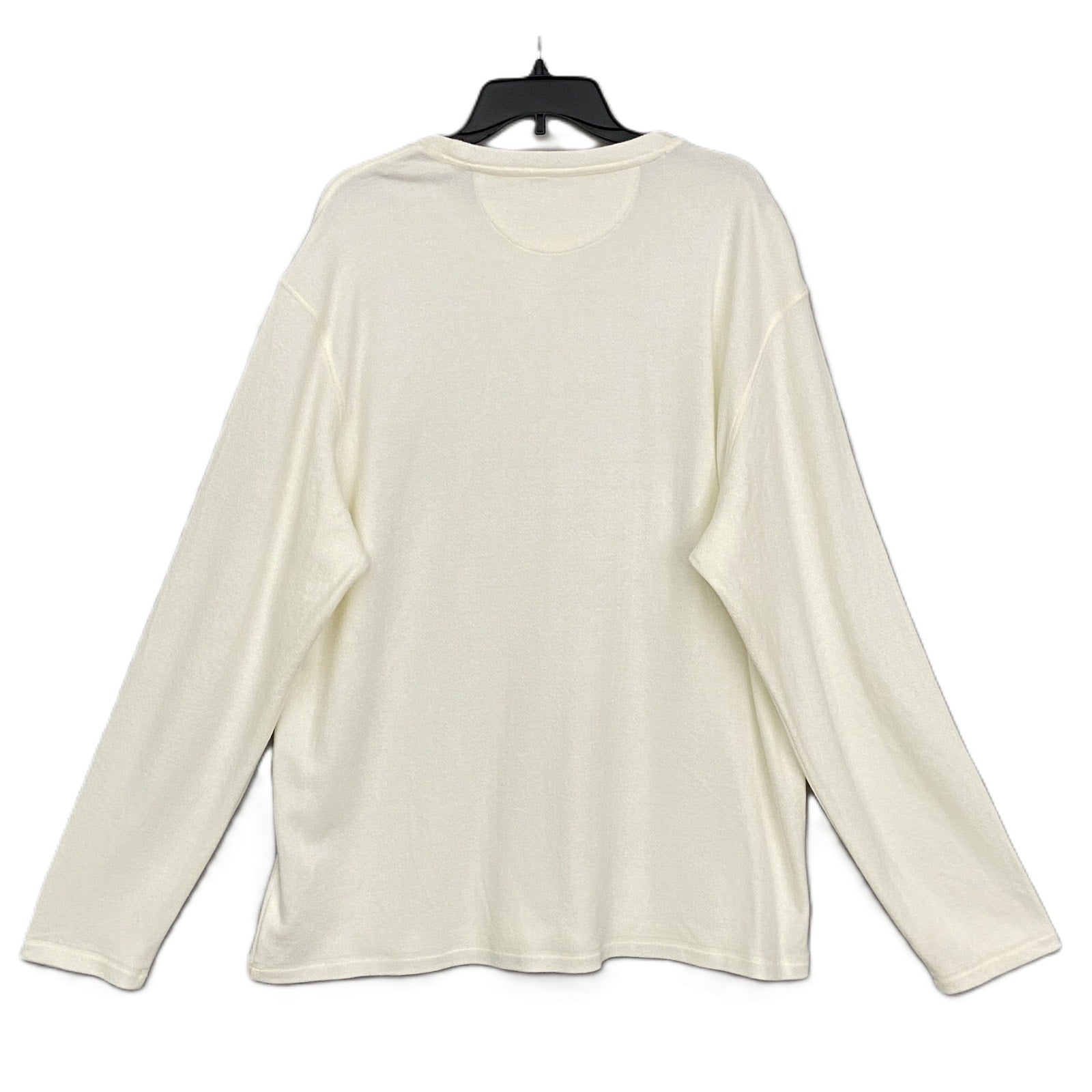 Daniel Cremieux Mne's XXL Long Sleeve Crew Neck T-Shirt Solid Cream