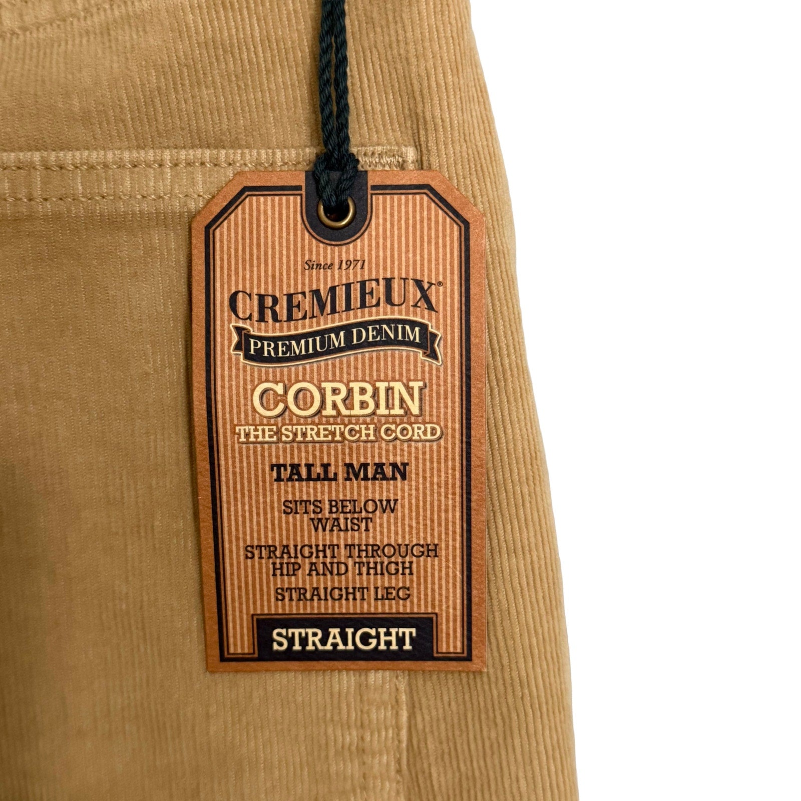 Daniel Cremieux Corduroy Pants Men's 36"x36" Straight Fit Stretch Wheat