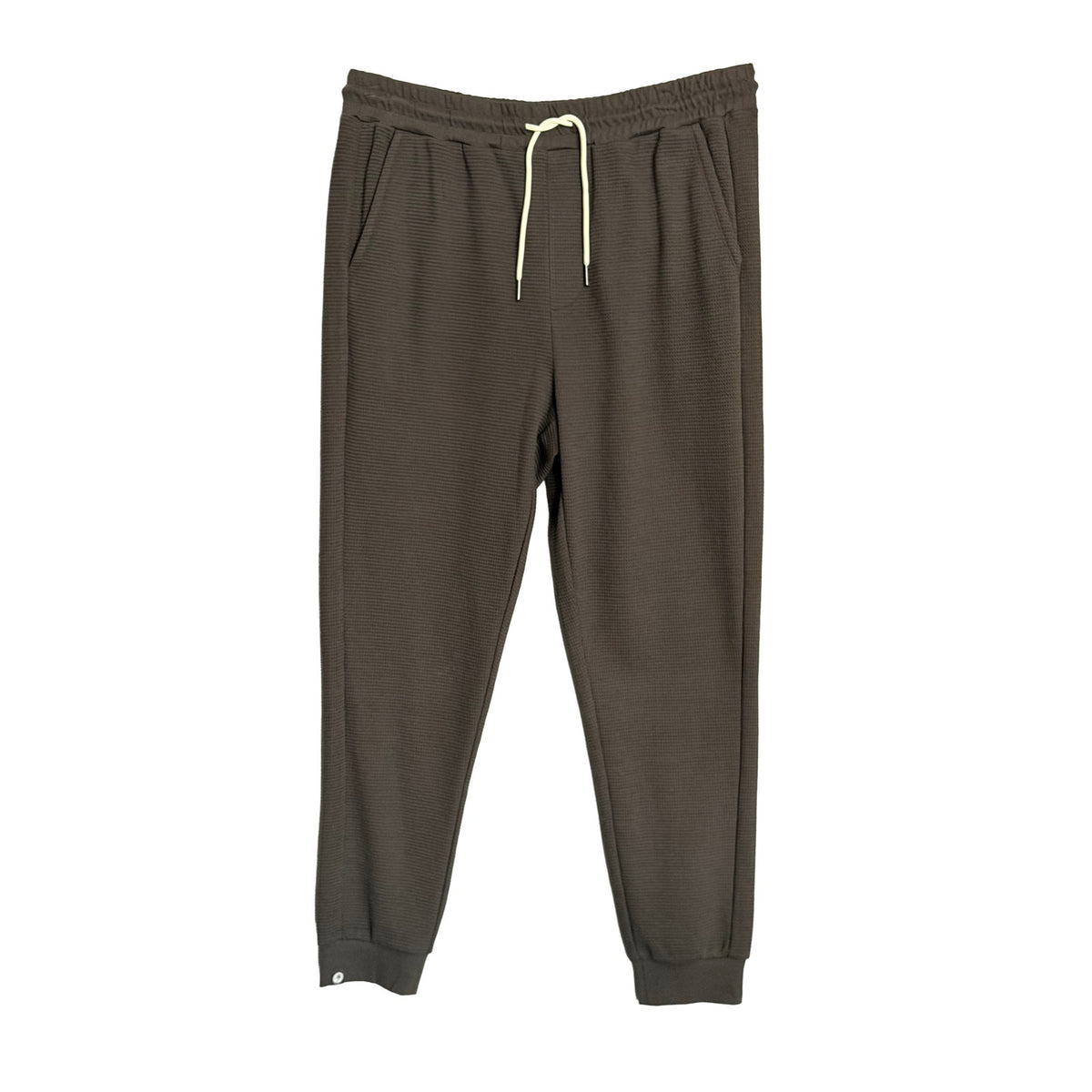 BFD Malibu Waffle Thermal Jogger Men's Large Elastic Drawstring Waist Carbon