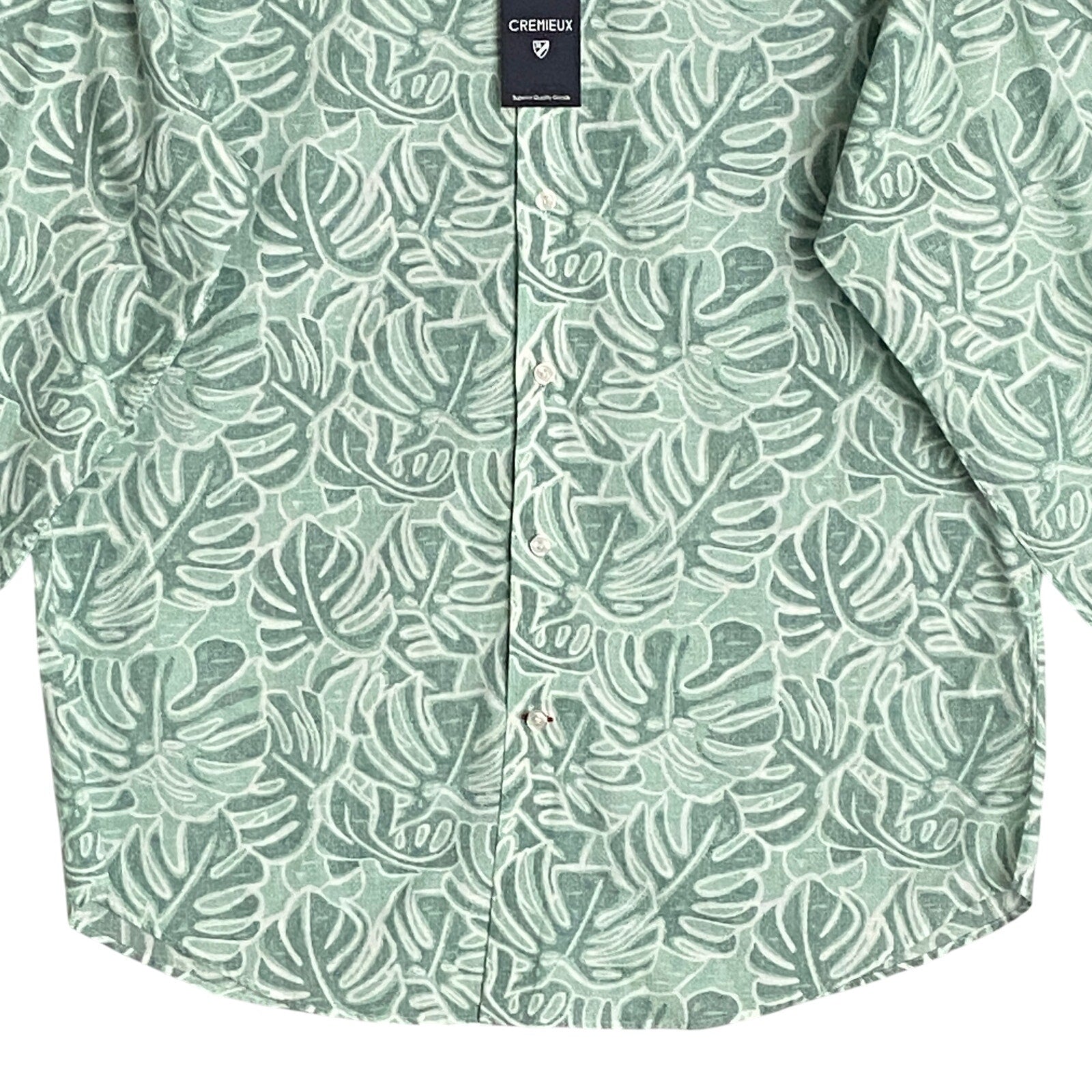 Daniel Cremieux 38 Men's Large Casual Button-Down Shirt Green Leaf Print
