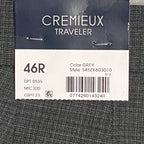 Daniel Cremieux Dress Pant Men's 46R Traveler Raw Hem Comfort Waistband Grey