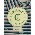Criquet Polo Shirt Men's XXL Stretch Short Sleeve Sun Stripe Navy