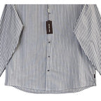 Michael Kors Shirt Men's XXL Slim Fit Long Sleeve Stretch Grey Pinstripe