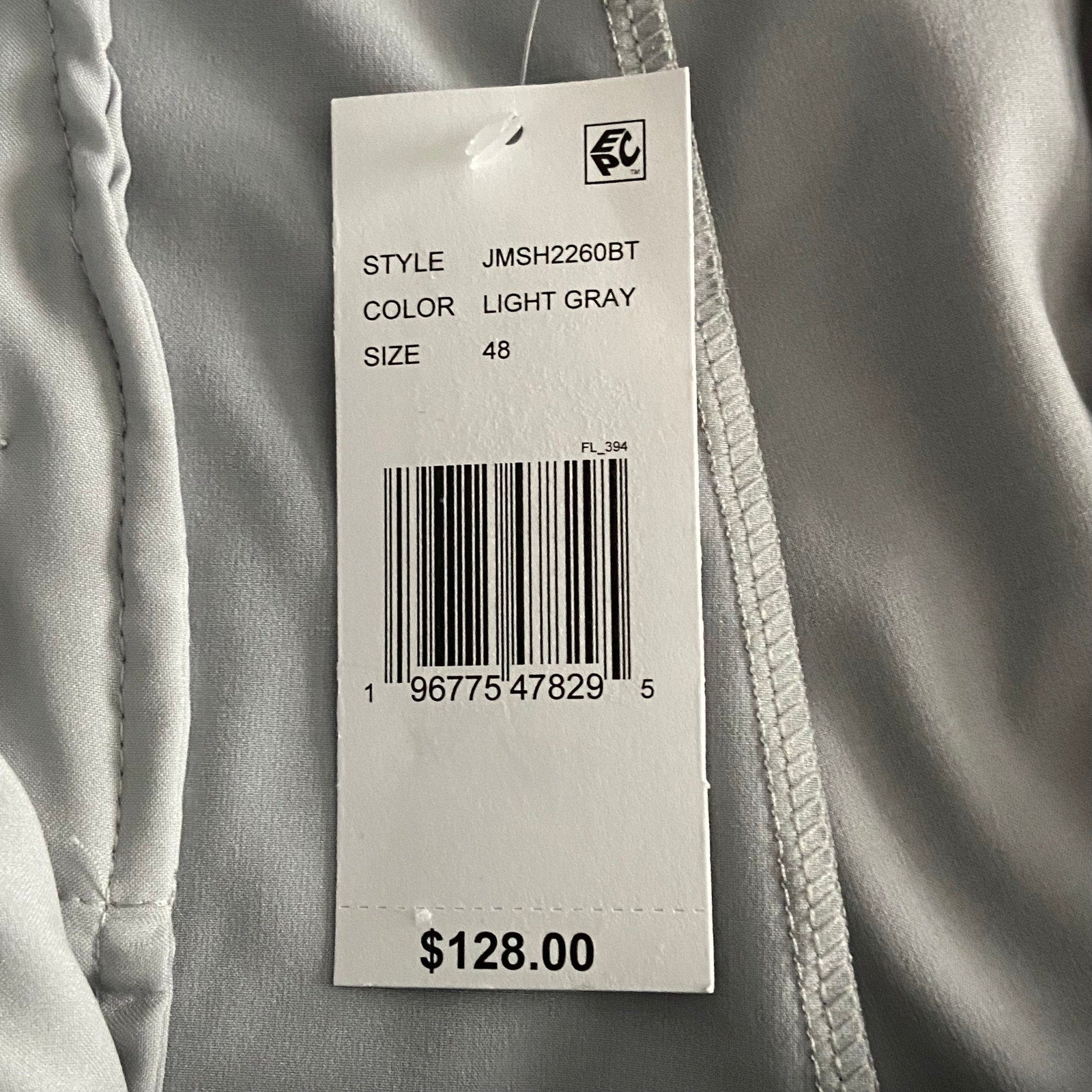 Johnnie-O Mulligan Shorts Men's 48W Big & Tall 9" Inseam Stretch Light Gray