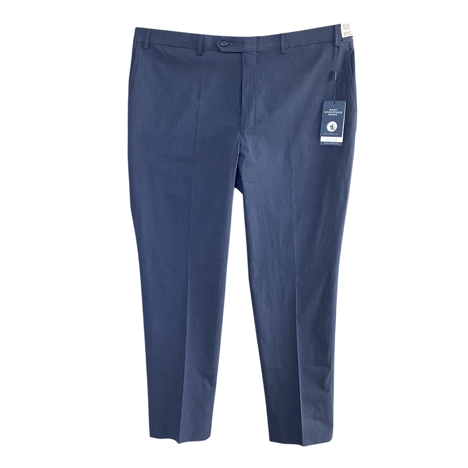 Hart Schaffner Marx Pant Men's 40x30 Dress Pant Platinum New York Fit Blue