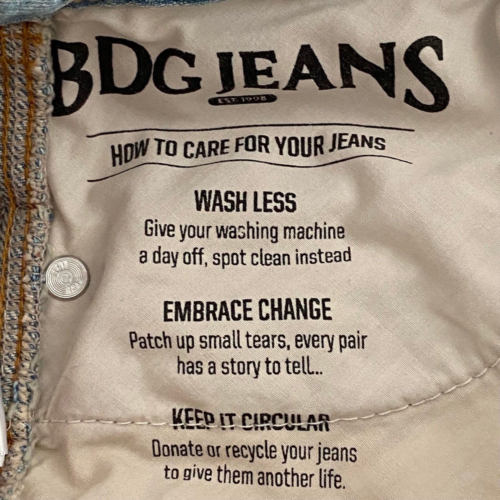 BDG Urban Outfitters Jeans Men's 28x32 Boot Cut Mid Rise Cotton Light Blue