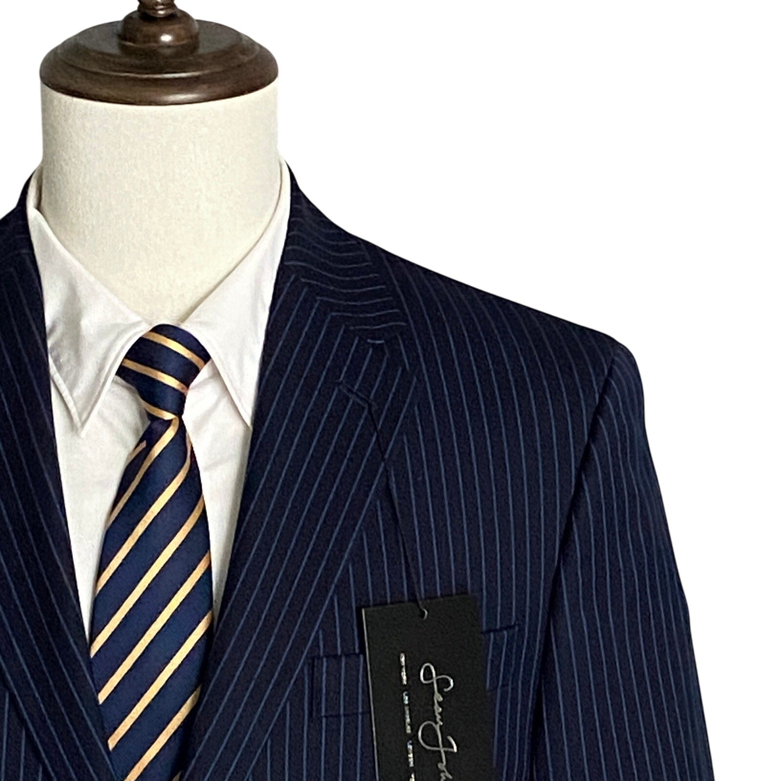 Sean John Suit Jacket Men's 36S Classic Fit Navy Blue Pinstripe