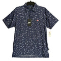 Breezy Polo Shirt Men's Small "The Kick Back Polo" Short Sleeve Stretch Navy