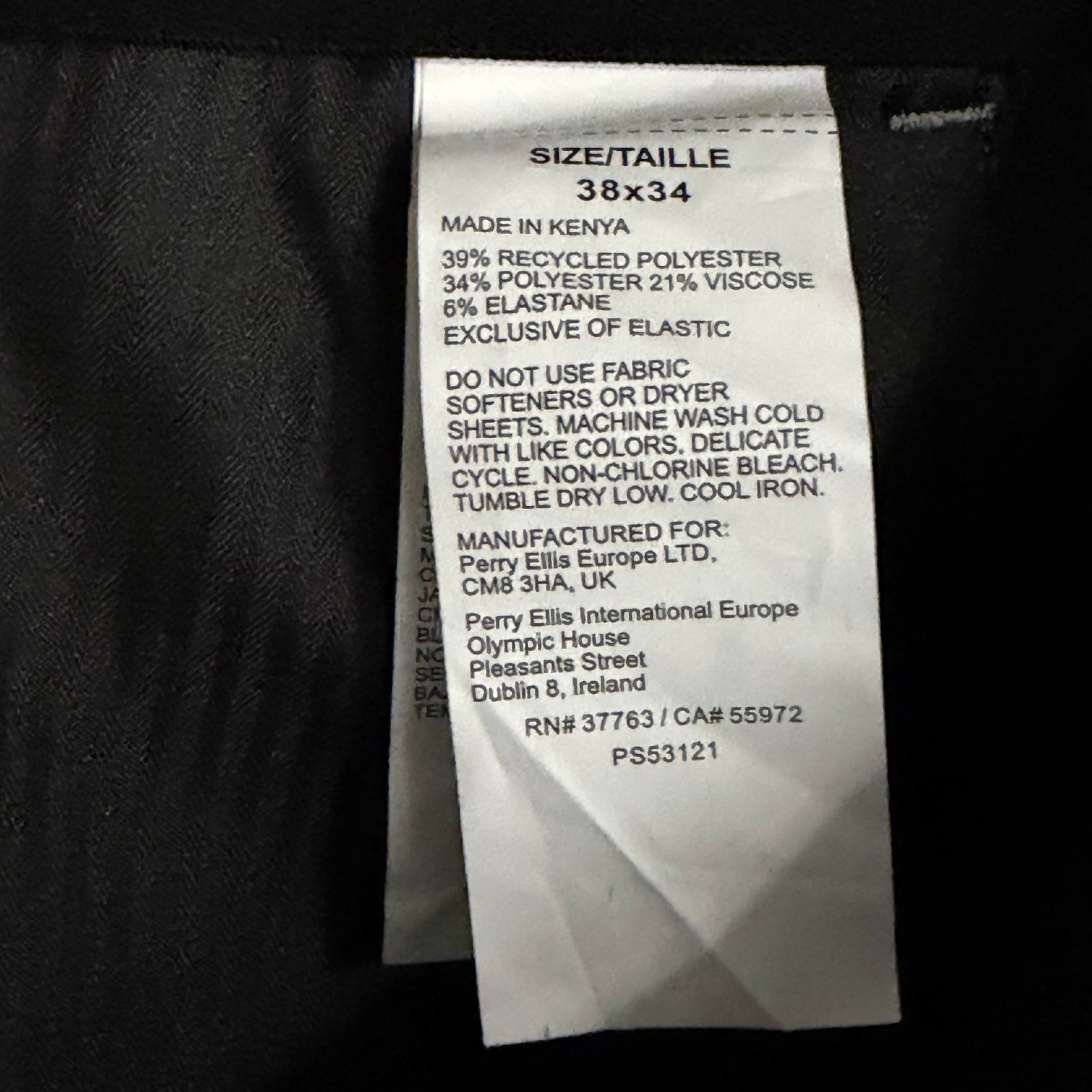 Perry Ellis Portfolio Pants Men's 38x34 Modern Fit Dress Pant Chiseled Stone