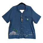 Vineyard Vines Casual Shirt Men's XXL Short Sleeve Cabana Shirt Blue