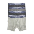 Nautica Men's Large 36-38 Heathers Boxer Briefs 4-Pack Grey 5" Inseam