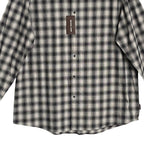 Michael Kors Flannel Shirt Men's XXL Classic Fit Black Grey Plaid Stretch