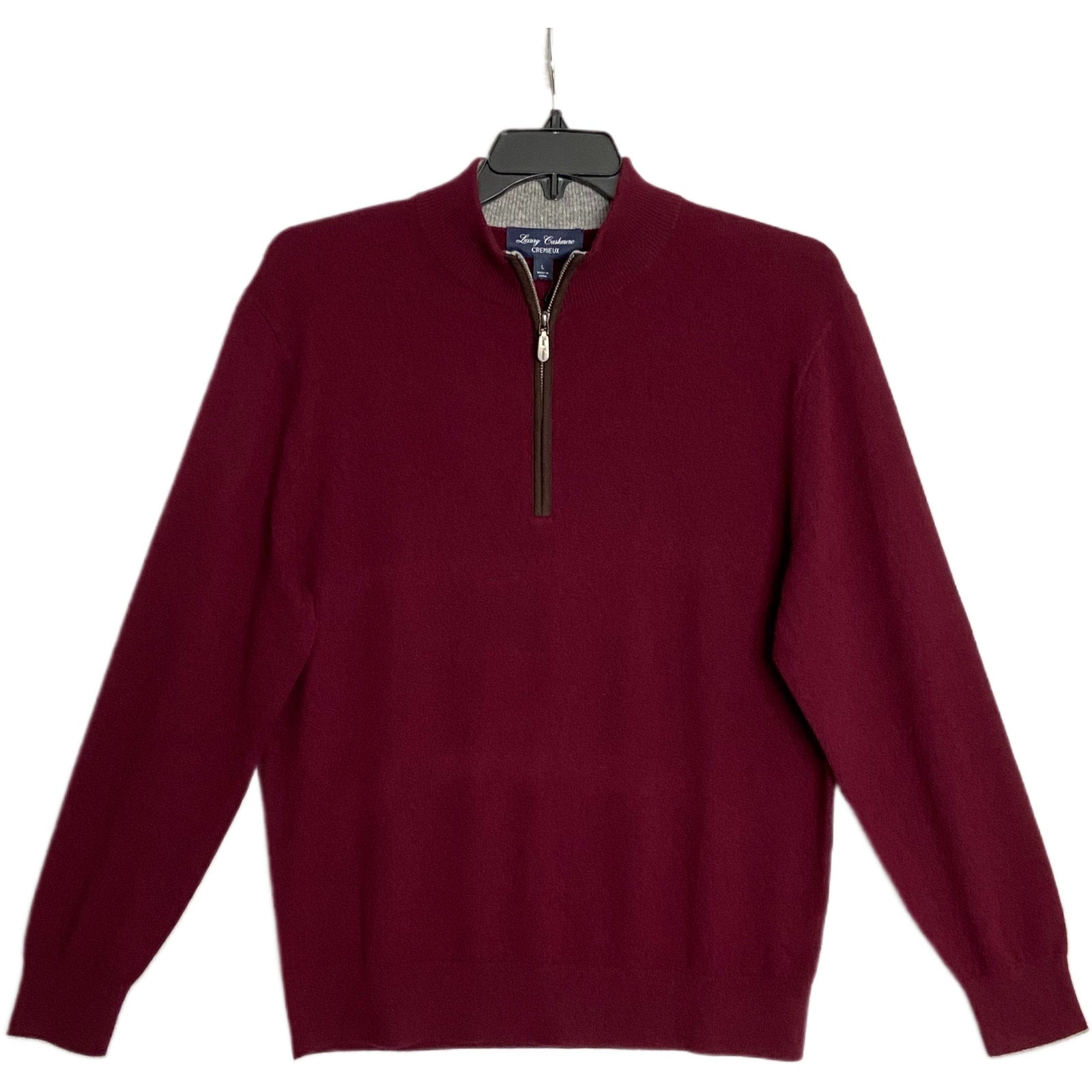 Daniel Cremieux Quarter-Zip Sweater Men's Large Luxury Cashmere Burgundy