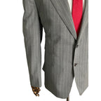 Tayion Men's 44L Suit Jacket Acontour Lined Stretch Fabric Grey Stripe