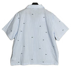 Lacoste Sleepwear Men's XL Poplin Pajama Shirt Cotton Blue Pinstripe