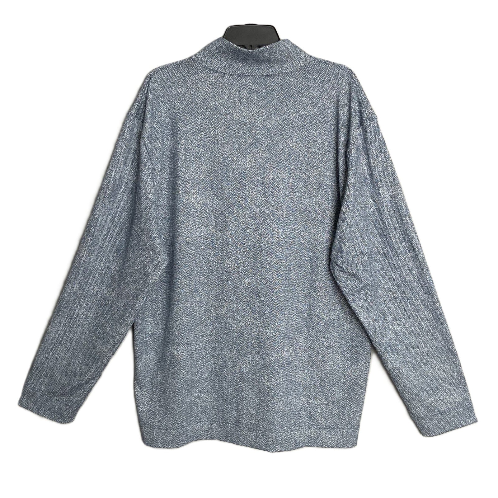 Quieti 1/4 Zip Pullover Men's XXL Mock Neck Stretch Fabric Blue