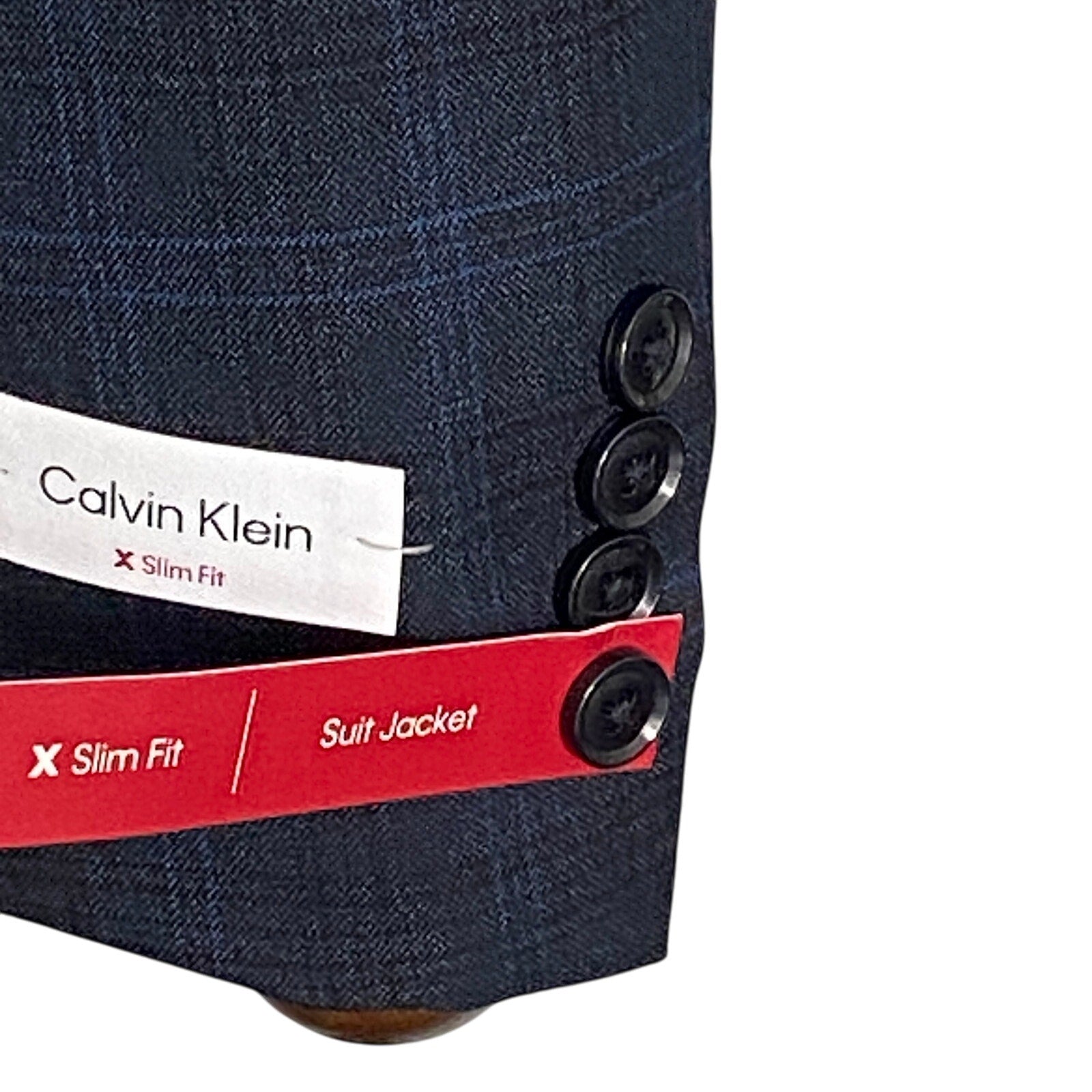 Calvin Klein Suit Jacket Men's 36 Short Slim Fit Malbin Wool Blend Navy