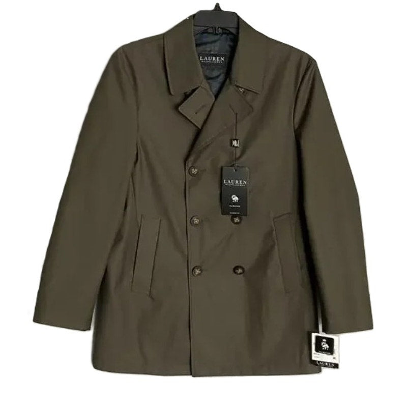 Lauren Ralph Lauren Men's 42S All-Weather Raincoat Double-Breasted Olive