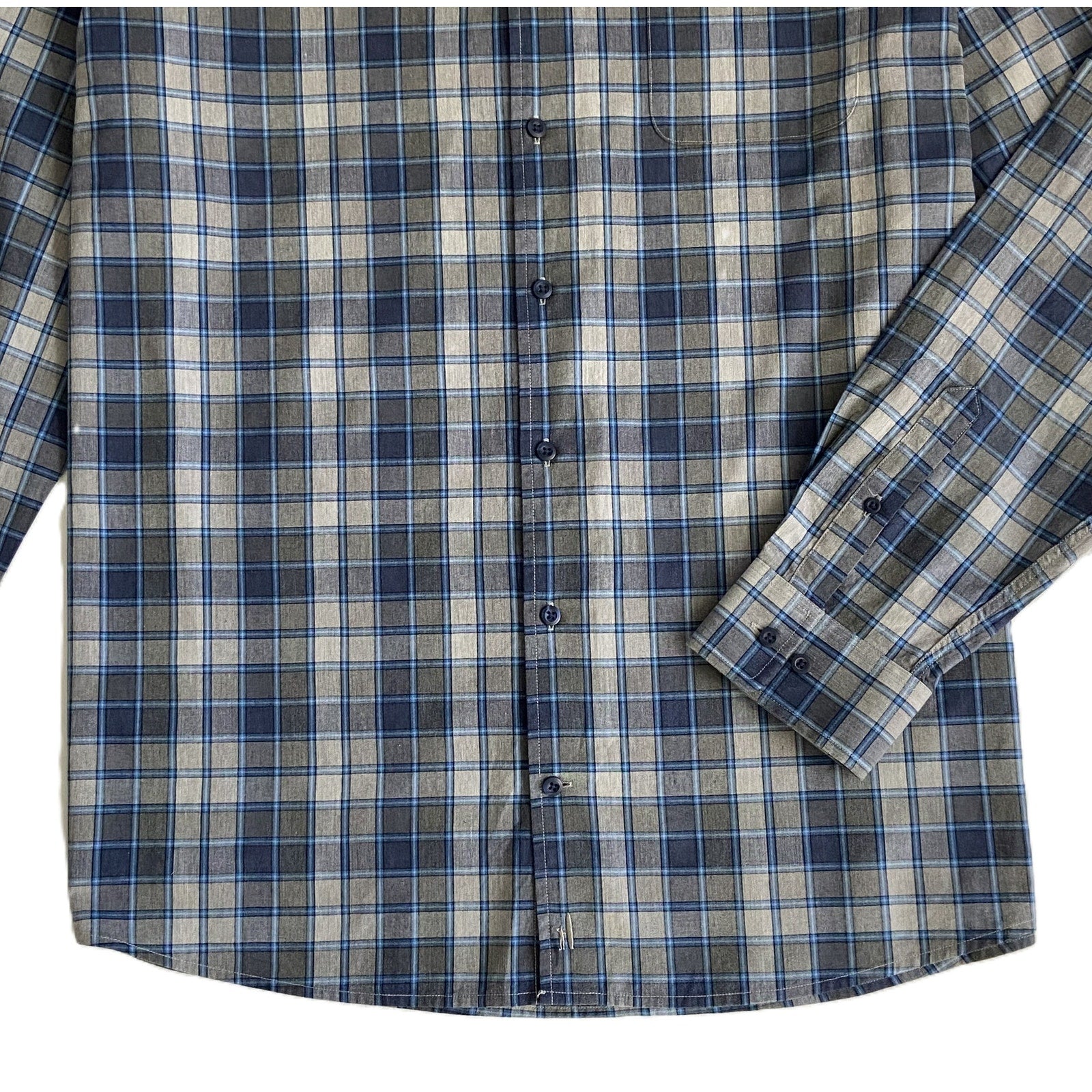 Johnnie-O Shirt Men's XXL Long Sleeve Button-Down Shirt Heather Gray Check