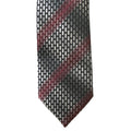 Perry Ellis Portfolio Necktie 3" Black & Red Bahr Plaid Standard Length