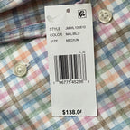 Johnnie-O Performance Shirt Men's Medium Button-Down Stretch Multicolor Check
