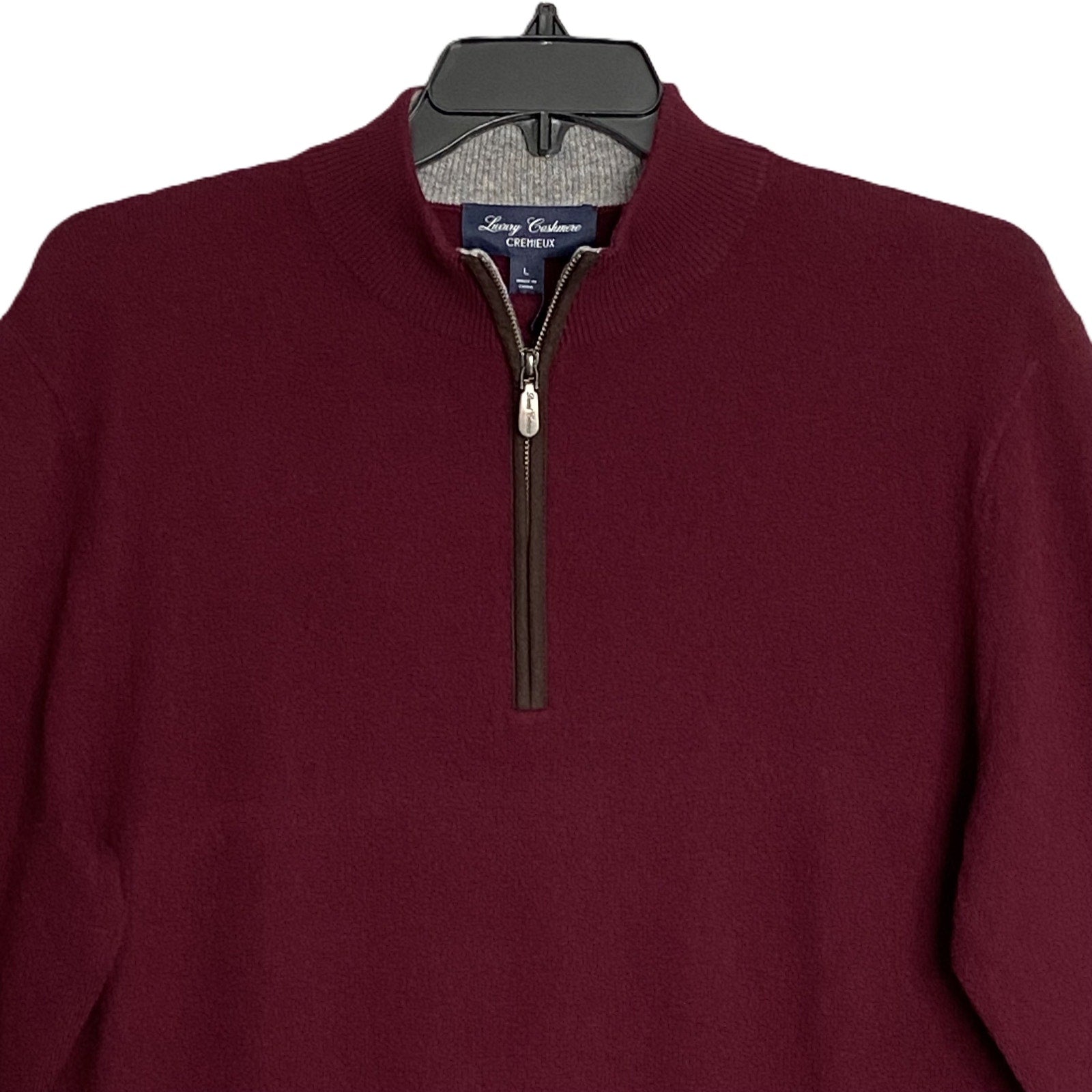 Daniel Cremieux Quarter-Zip Sweater Men's Large Luxury Cashmere Burgundy