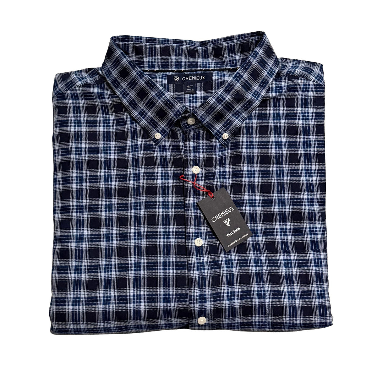 Daniel Cremieux Dress Shirt Men's 4XT Big & Tall Button-Down Stretch Plaid
