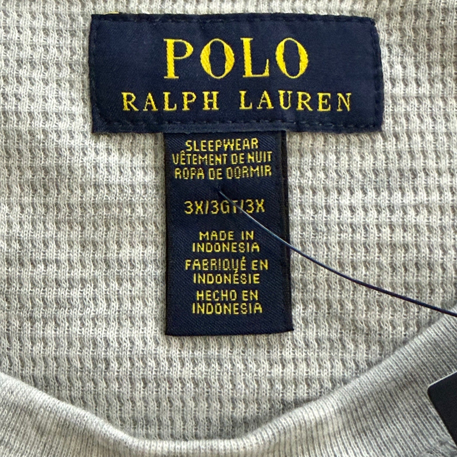 Polo Ralph Lauren Sleepwear Men's 3X Crew Neck Long Sleeve Knit Shirt Grey