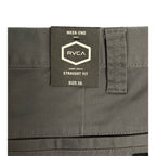 RVCA Week-End Pant Men's 36"x32" Straight Fit Stretch Fabric Smoke Gray