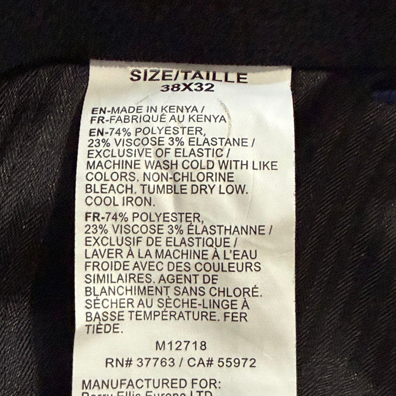 Perry Ellis Portfolio Pants Men's 38"x32" Dress Pants Modern Fit Navy