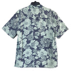Bugatchi Shirt Men's Small Classic Fit Camp Collar Short Sleeve Mint Floral