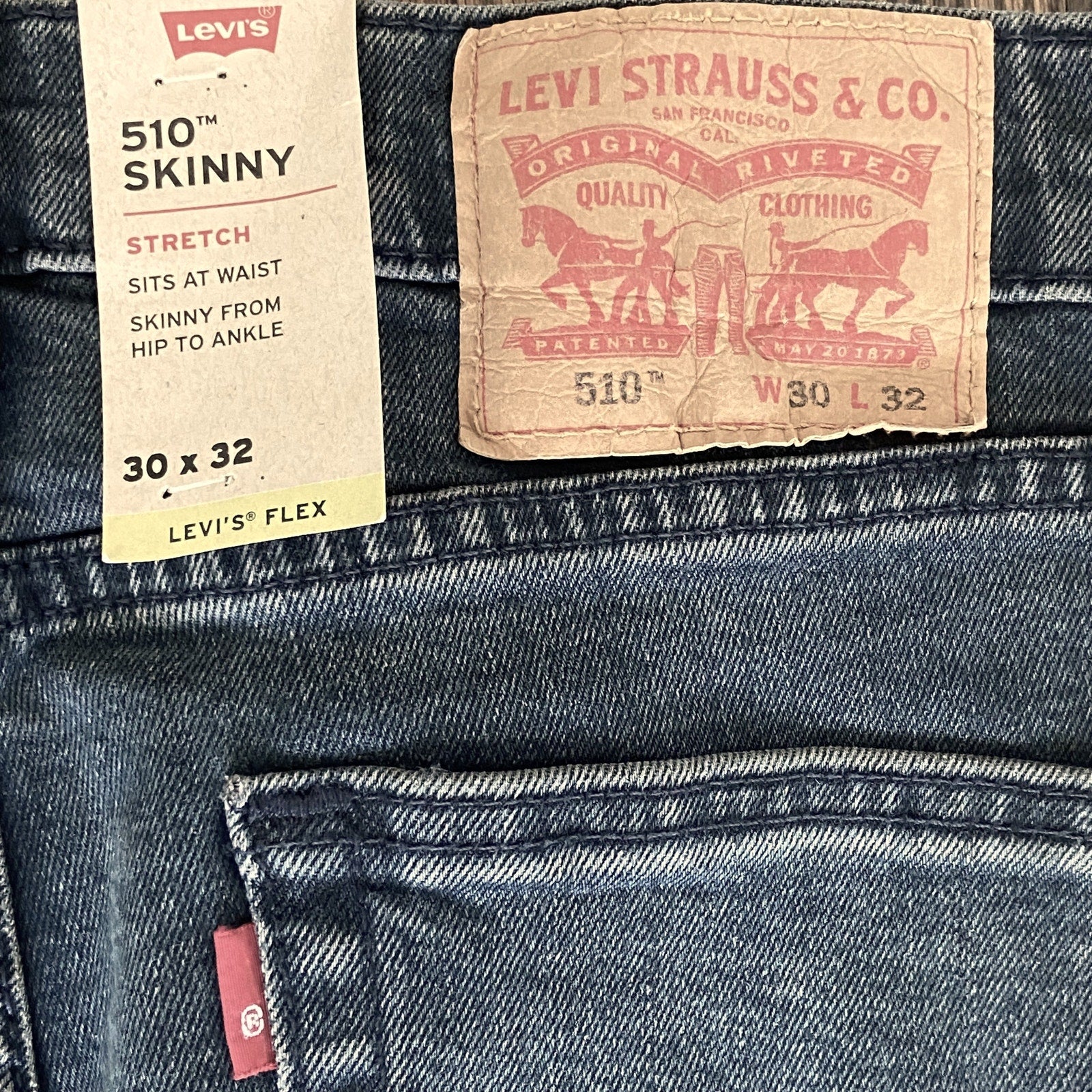 Levi's 510 Skinny Jeans Men's 30x32 Stretch Blue Denim