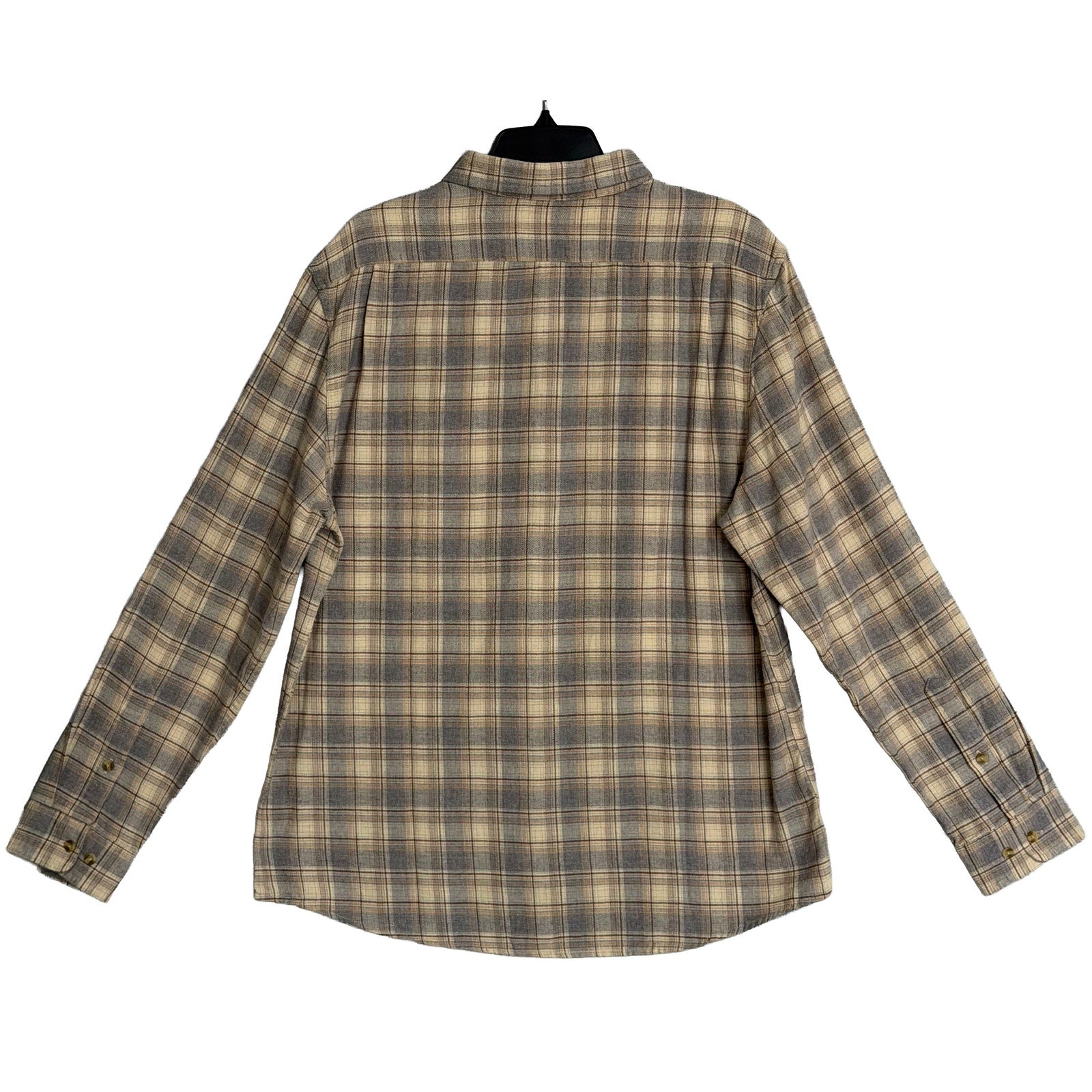 The Normal Brand Shirt Men's XL Hudson Double Brushed Flannel Cream Plaid