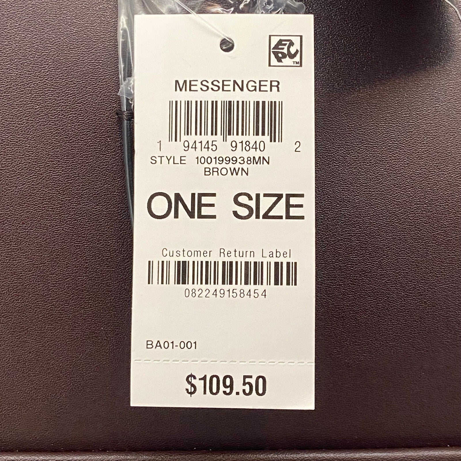 Alfani Messenger Bag Adjustable Cross Body Strap Faux Leather Brown