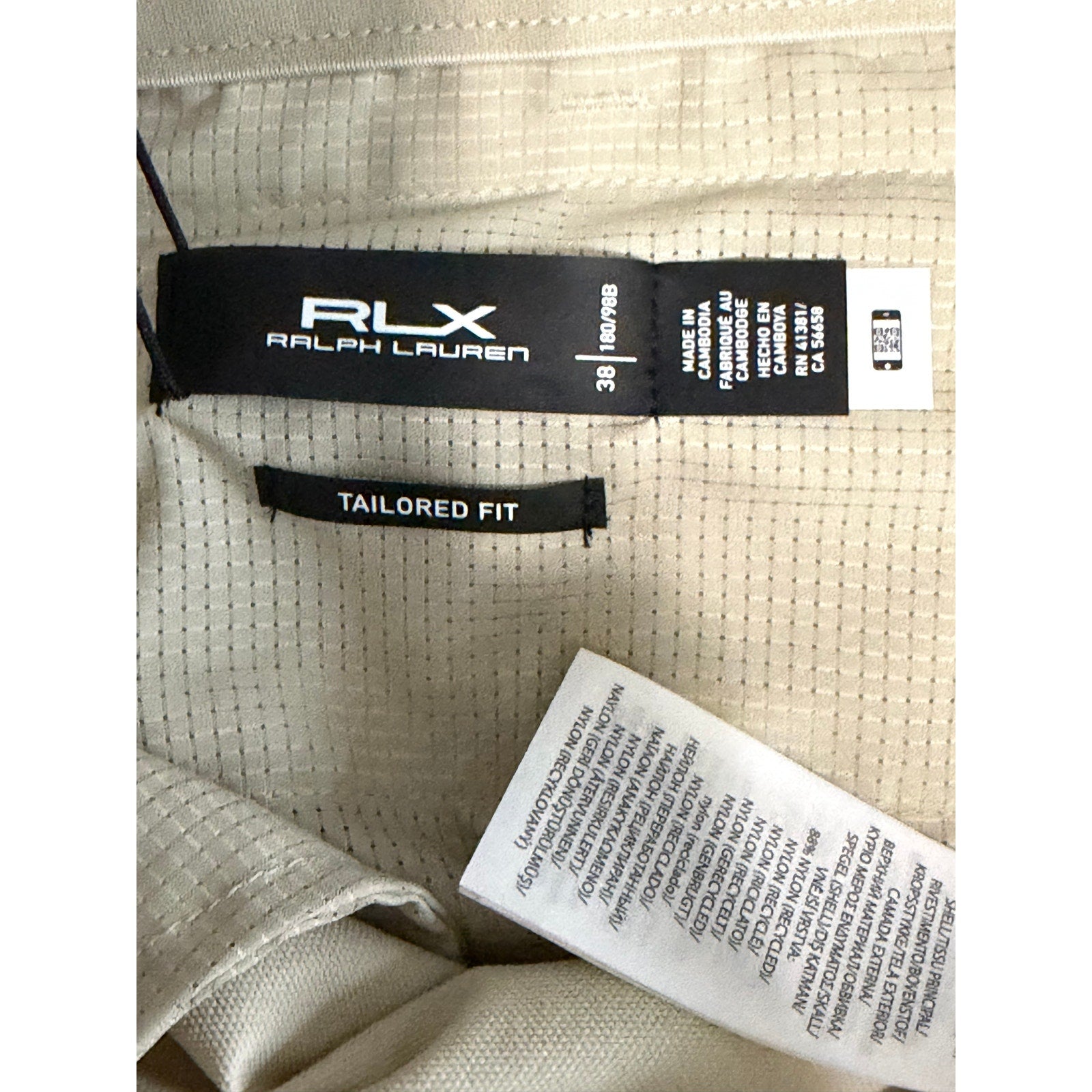 Ralph Lauren RLX Golf Shorts Men's 38W Tailored Fit Performance Basic Sand