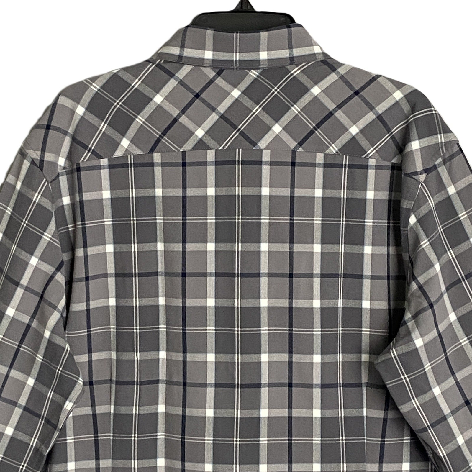 Mizzen+Main Men's XXL Trim Fit City Flannel Dress Shirt Pewter Timothy Plaid