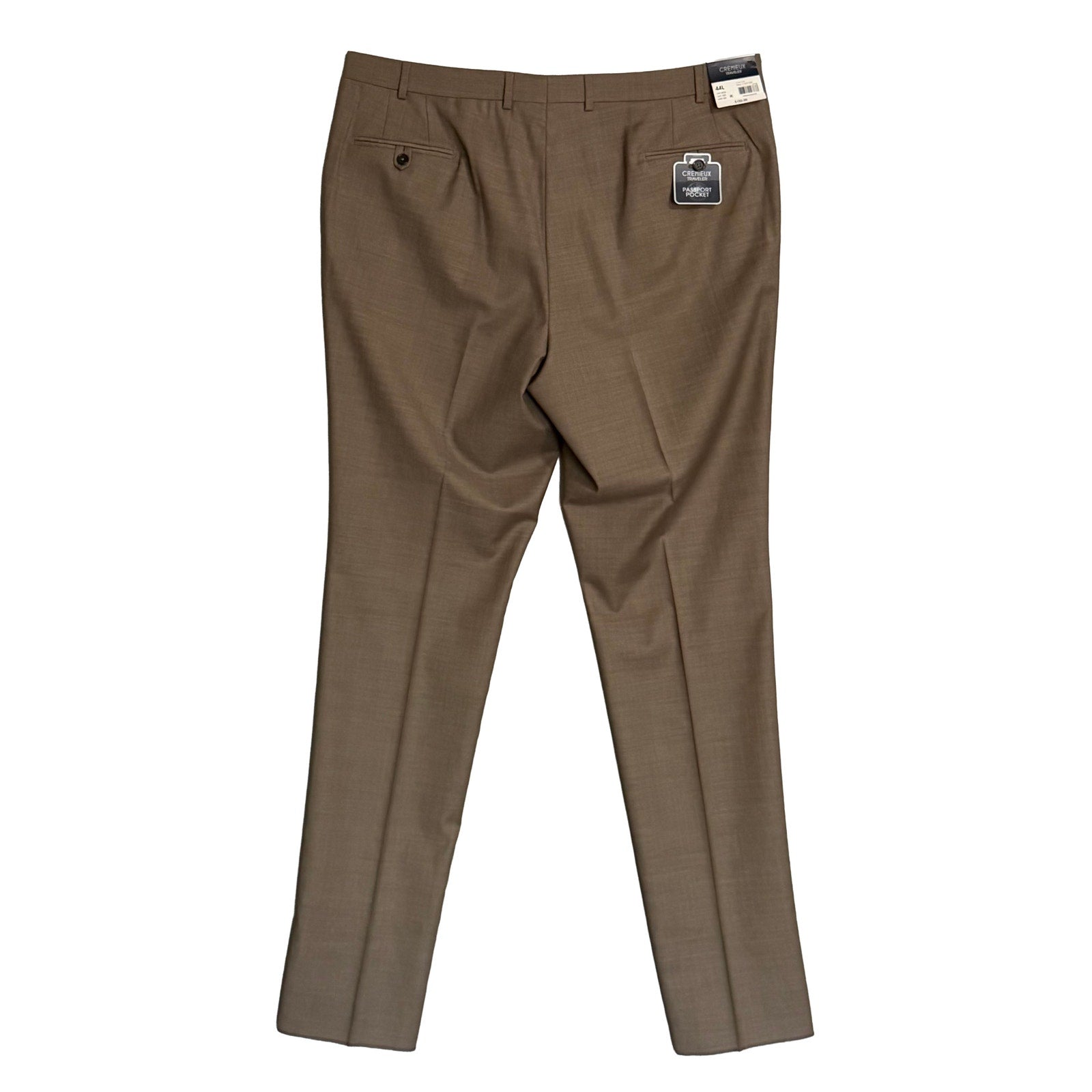 Daniel Cremieux Dress Pant Men's 44L Traveler Raw Hem Comfort Waist Tan