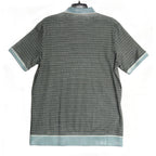 Murano Polo Shirt Men's 3XT Big & Tall Short Sleeve Blue Black Houndstooth